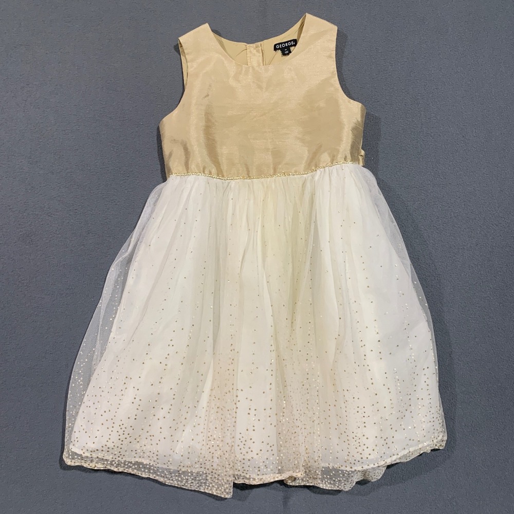 George Girls Gold Sparkle Tulle Dress‎ Party Holiday Size 12
